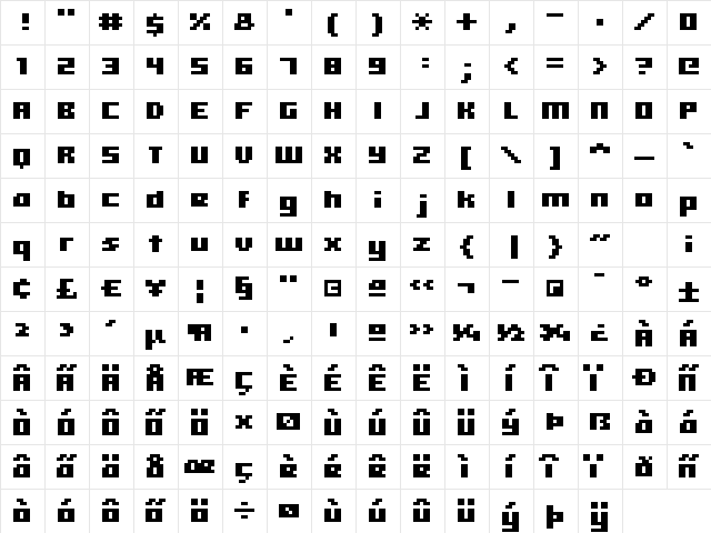 hooge 05_65 Regular  glyph index