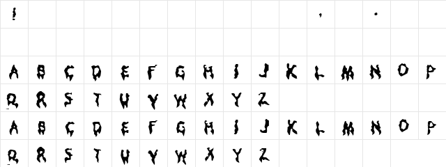 Droopy Poopy Regular  glyph index