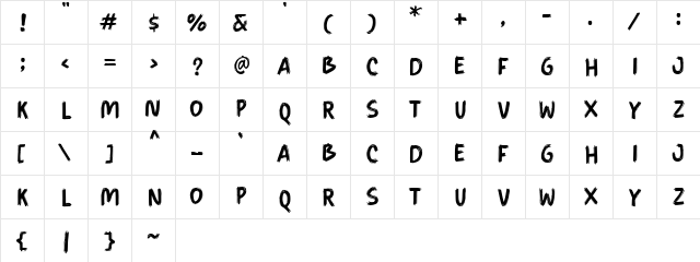 Winstreak DEMO Regular  glyph index