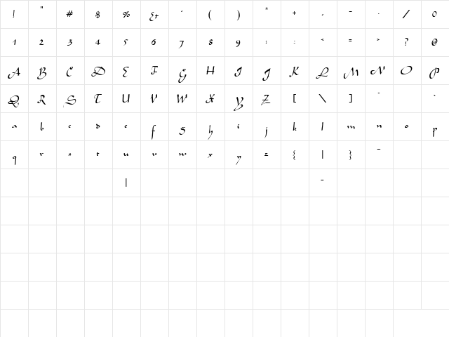 MedinaSSK Regular  glyph index