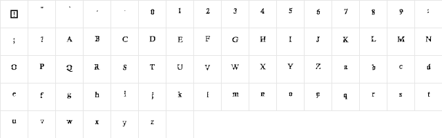 Appmia Hex Regular  glyph index