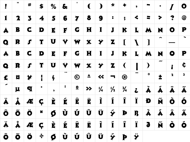 AshleyCrawfordICG Medium  glyph index