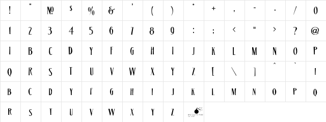 LHF Matthews Thin Regular  glyph index