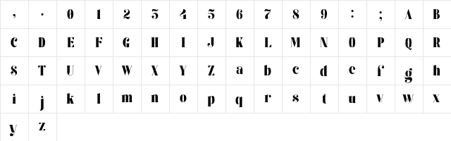 KAGE-Freebies Black  glyph index