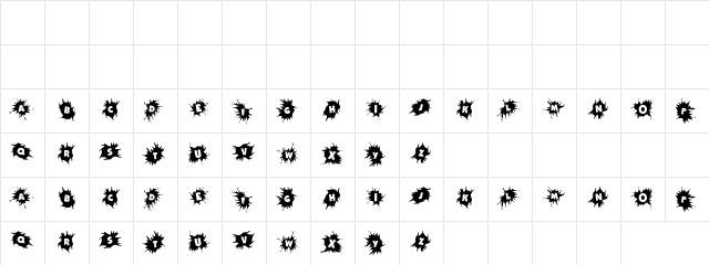 Genuine Leather Regular  glyph index