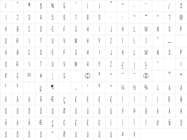 Huxley Vert ICG Alt  glyph index