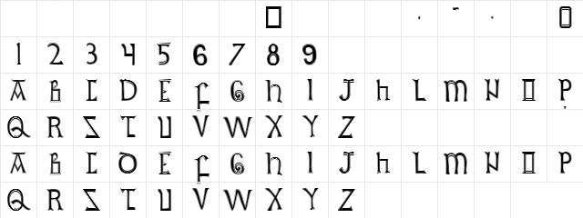 Matrix Regular  glyph index