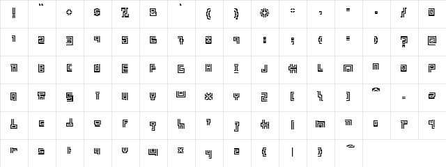 Earth People Regular  glyph index