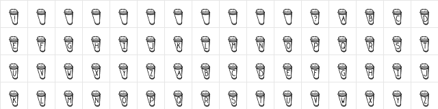 KR Coffee To Go Regular  glyph index