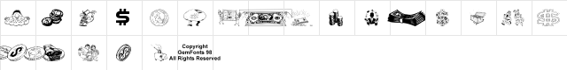 Moolah Regular  glyph index