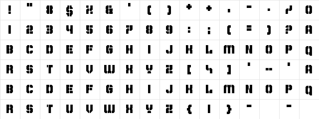 Don't Delay, Act Now! Regular  glyph index