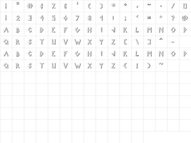 CK Bamboo Regular  glyph index
