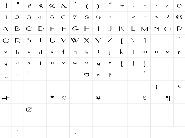 Coke 9 Regular  glyph index