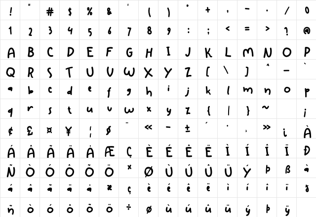 Introvert Regular  glyph index