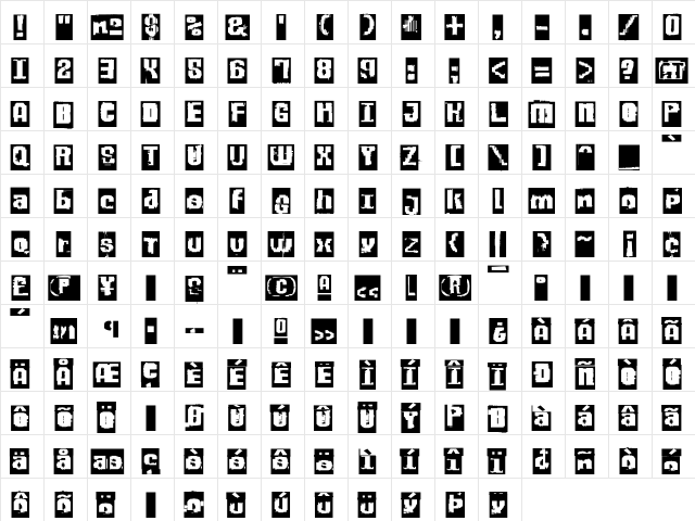 Nil NilSixNine  glyph index