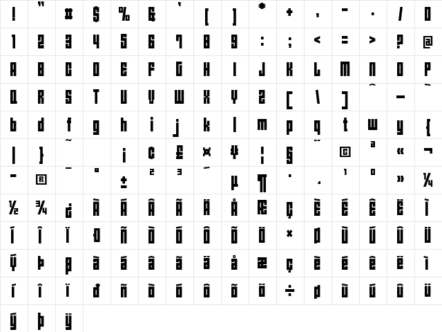 Angie's New House Regular  glyph index