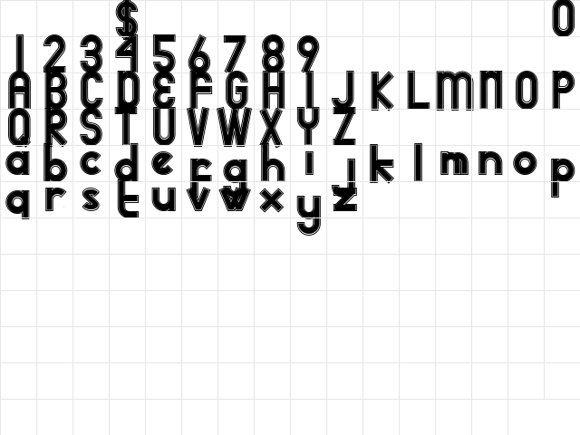 adidog dbl DEMO Regular  glyph index