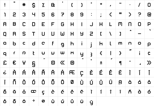 Comsat Navy-Unit  glyph index