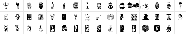 AfricanArtifacts Regular  glyph index