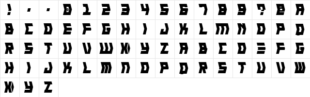 Crank Regular  glyph index