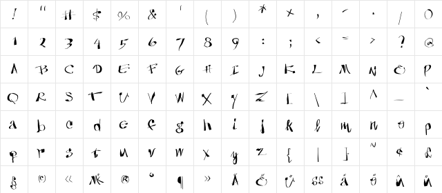 Anarchica Regular  glyph index