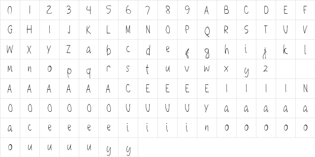 Objectivers Regular  glyph index