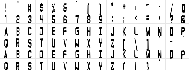 Farm Hut Regular  glyph index