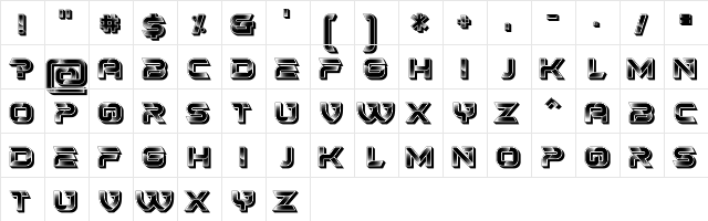Squalor Regular  glyph index