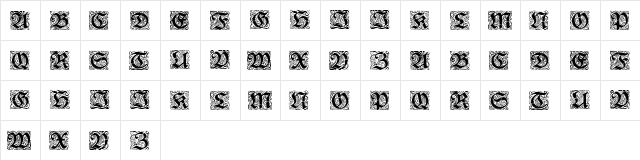 Rediviva Zierbuchstaben Regular  glyph index