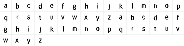 carsonic Regular  glyph index