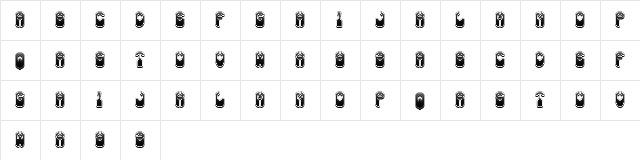 Honey Bunny Black Straight Regular  glyph index