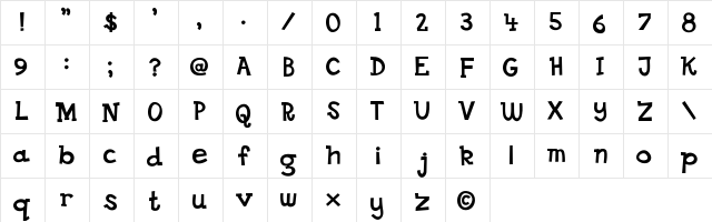 Goose Regular  glyph index