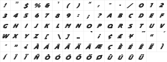 Slipstream Forward  glyph index