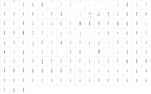 Kinderfeld AOE Regular  glyph index