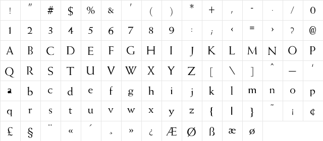 Amity-Normal Regular  glyph index