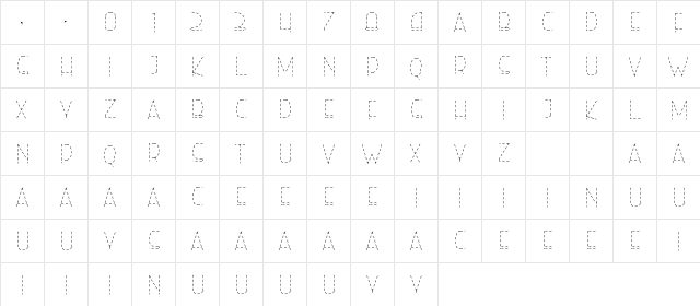 Right Hand Hairline Dash Regular  glyph index