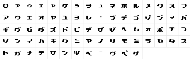 technopolish Regular  glyph index