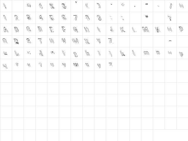 Ginsu 2 Regular  glyph index
