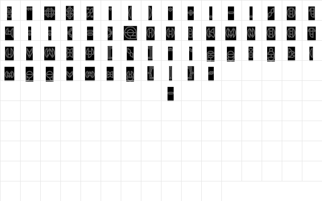 DRAGON FLY-Outlined-Hollow Regular  glyph index
