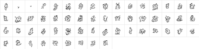 The Worms Regular  glyph index