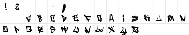 Writers Regular  glyph index