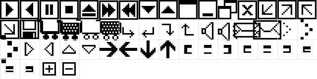 FFF Extras 2 Regular  glyph index