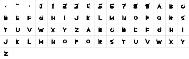 Destroyed Regular  glyph index