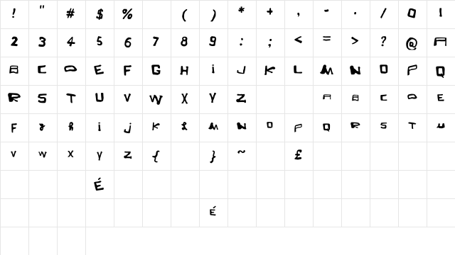 Lunazzi Medium  glyph index