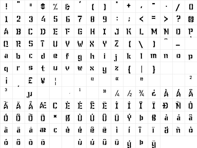 WC Wunderbach Wimpern DemiBold  glyph index