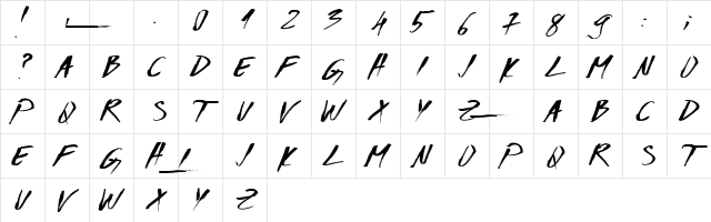 Codiac Regular  glyph index