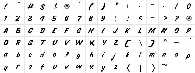 Blocco Personal Use Only Regular  glyph index