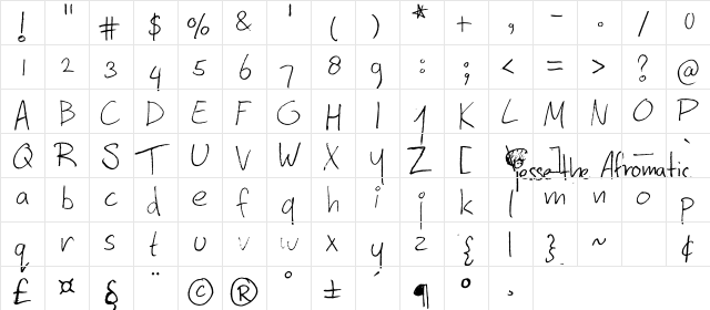 Afromatic Regular  glyph index