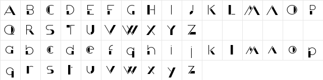 Krizia Uomo Regular  glyph index