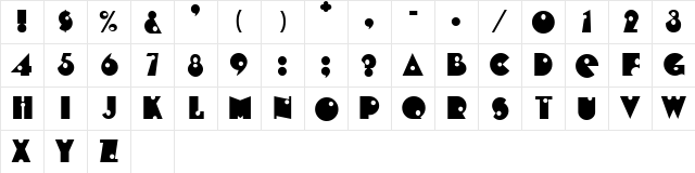 Query Caps Regular  glyph index